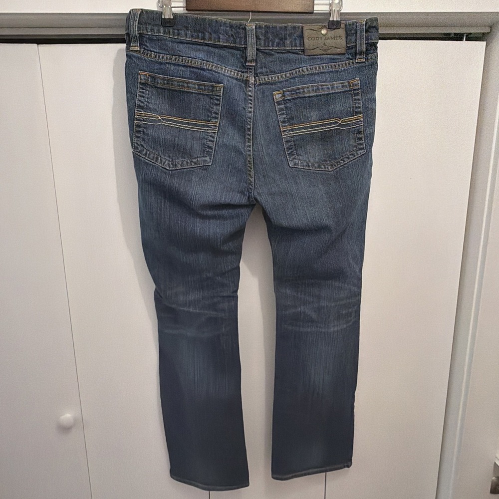 Cody James Jackson‎ Slim Straight Jeans Men's 34x31 Whiskered Stretch Cowboy - Picture 6 of 9
